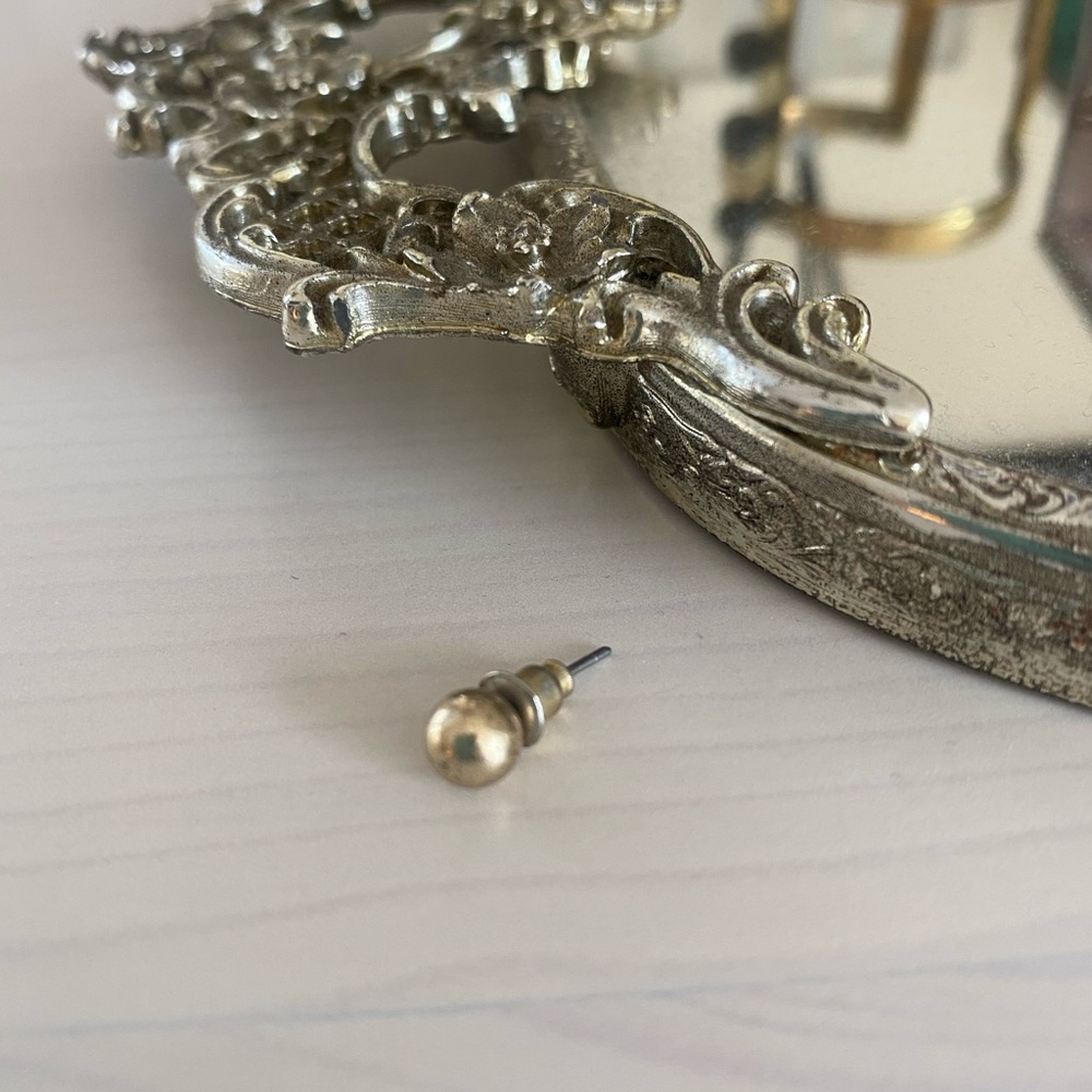 Single Brass Ball Earring